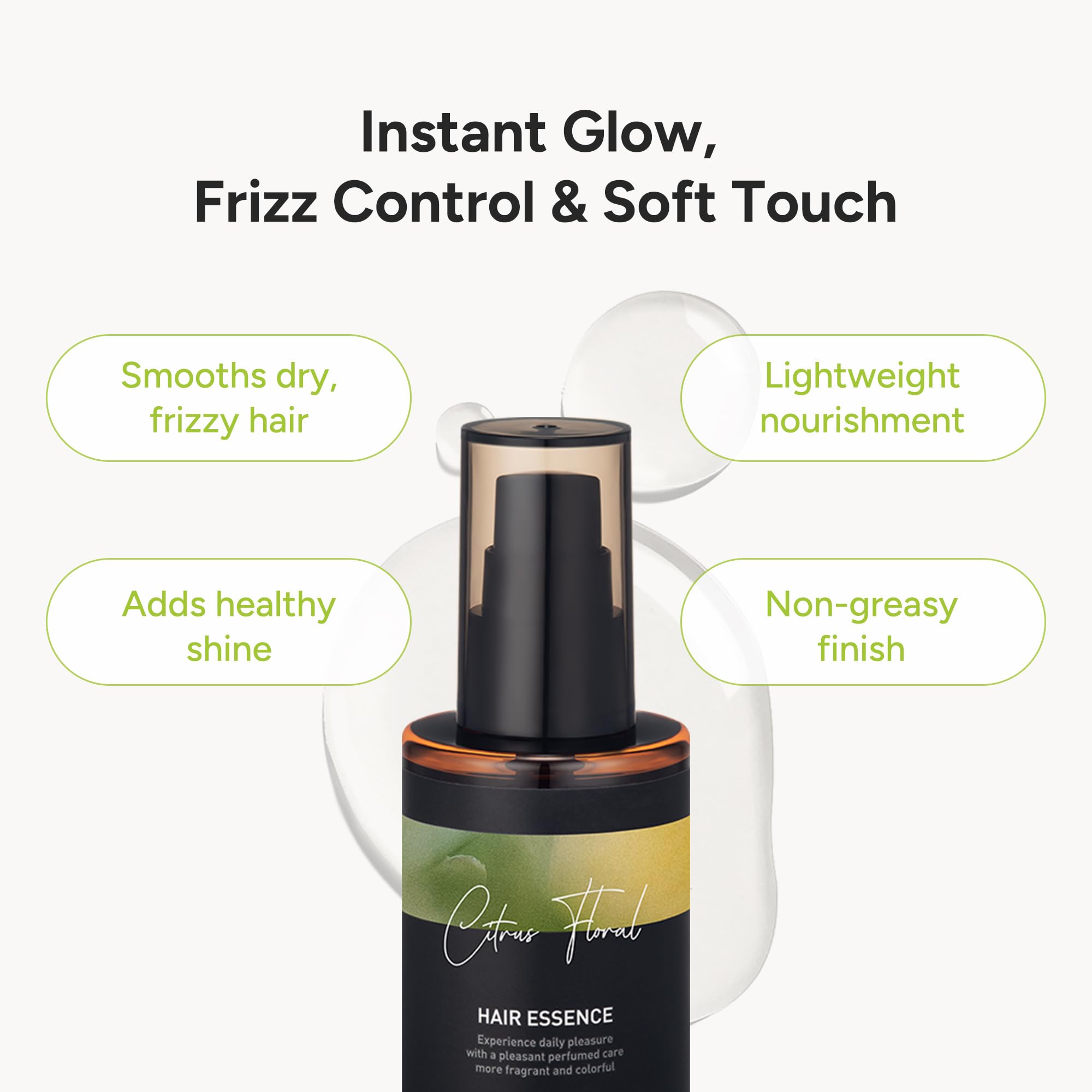 BANANAL frizz-control blend smooths flyaways for a sleek finish.