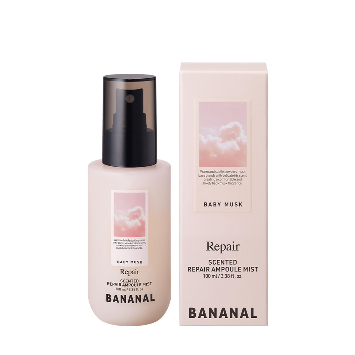 BANANAL Korean Scented Hair Serum Mist bottle with sleek packaging for nourishing care.