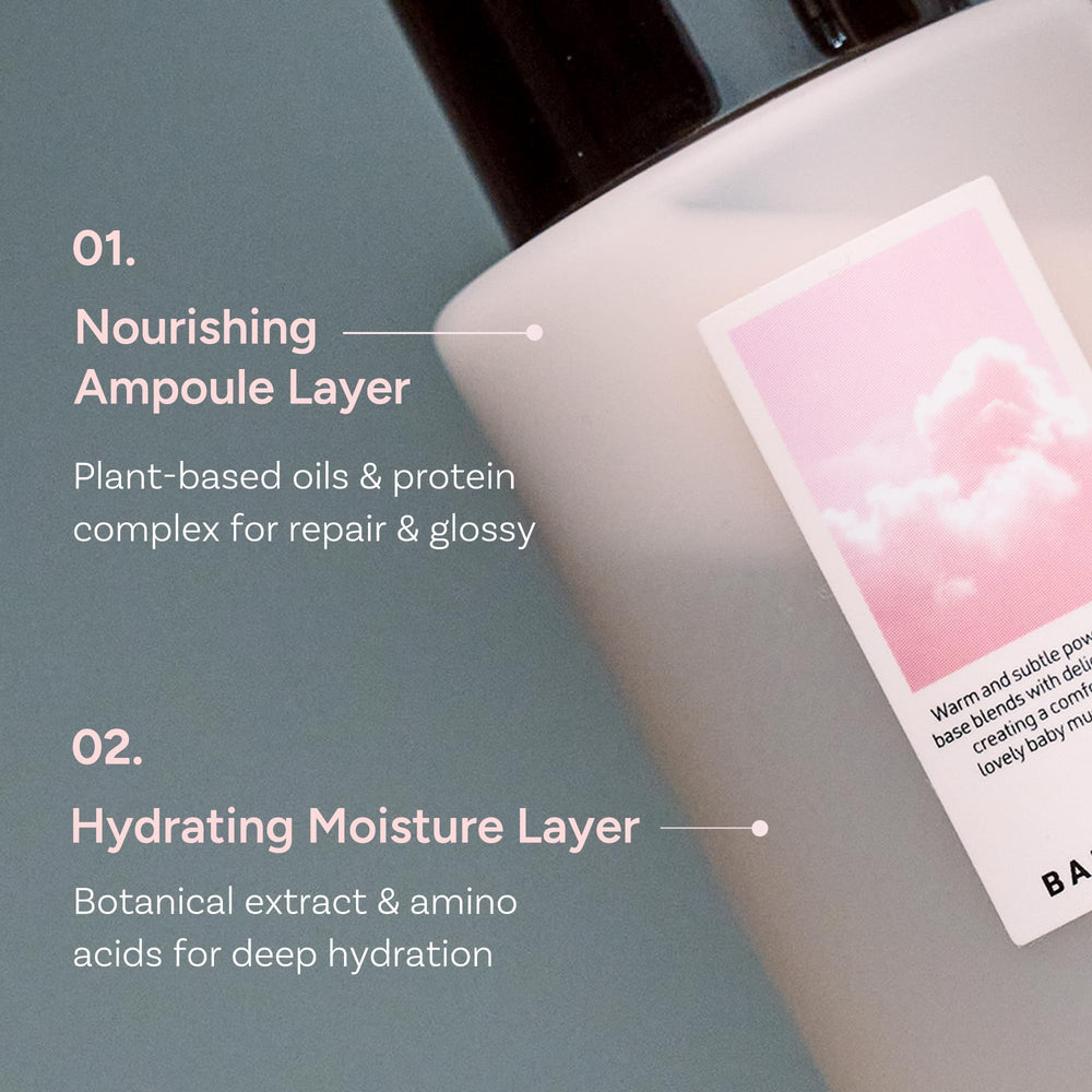 BANANAL Korean Scented Hair Serum Mist delivers glass hair shine on a strand.