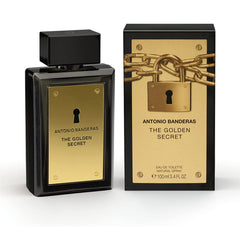 Antonio Banderas Golden Secret bottle front shows masculine elegance for daily wear