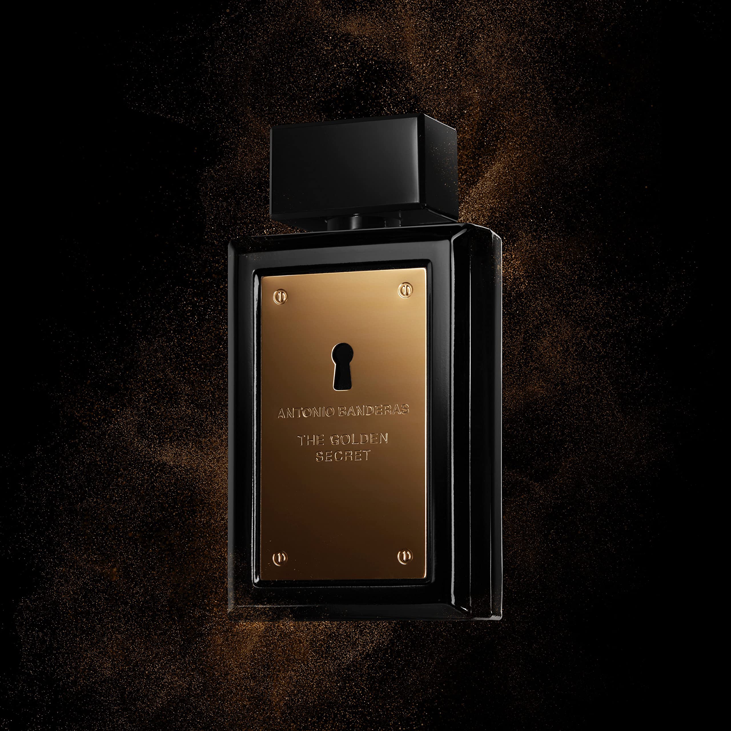 Antonio Banderas Golden Secret spray action highlights confident scent release for evening outings