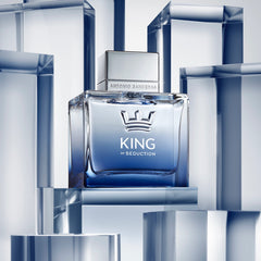 Banderas Antonio King of Seduction bottle top close-up shows premium masculine appeal.