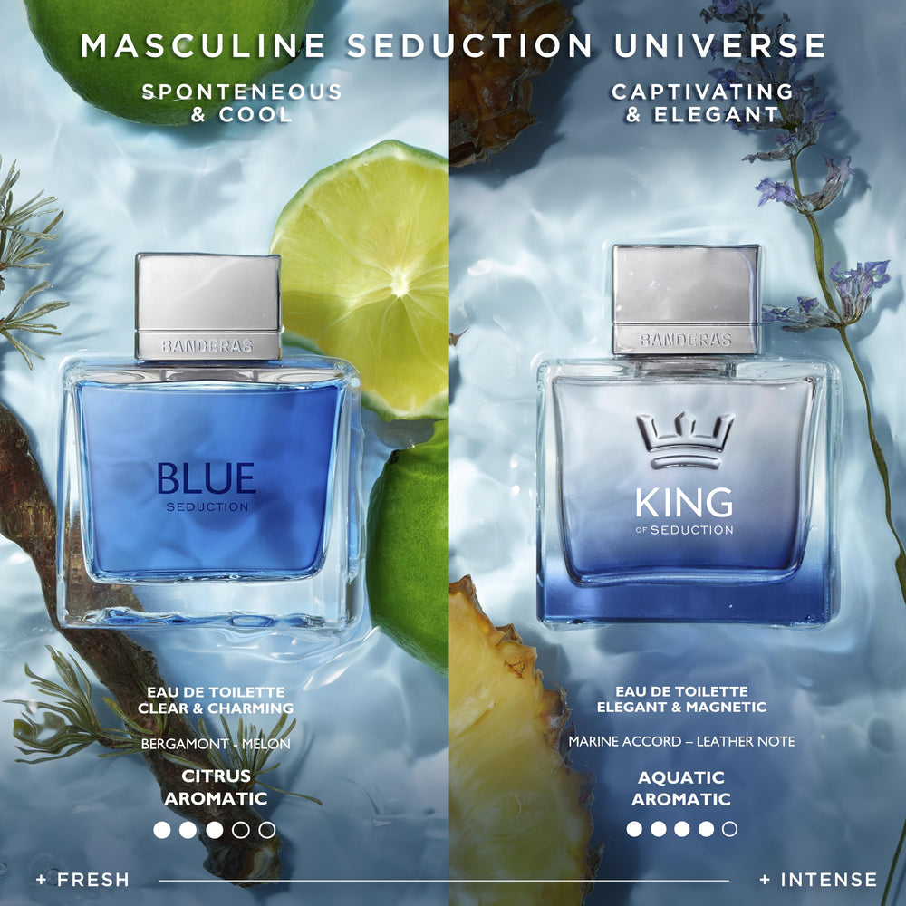 Banderas Antonio King of Seduction bottle with 6.8oz size communicates lasting value