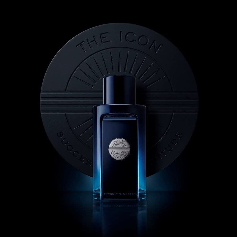 Banderas The Icon packaging box showcases premium gifting presentation.