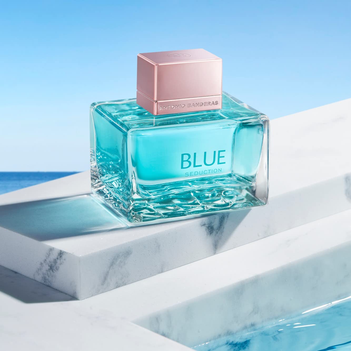 Banderas Blue Seduction packaging box highlights gift-ready presentation.