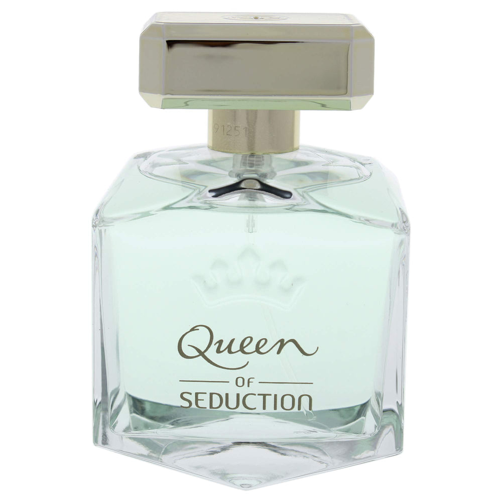 Antonio Banderas Queen Of Seduction bottle-side portrait suggests compact travel-friendly design
