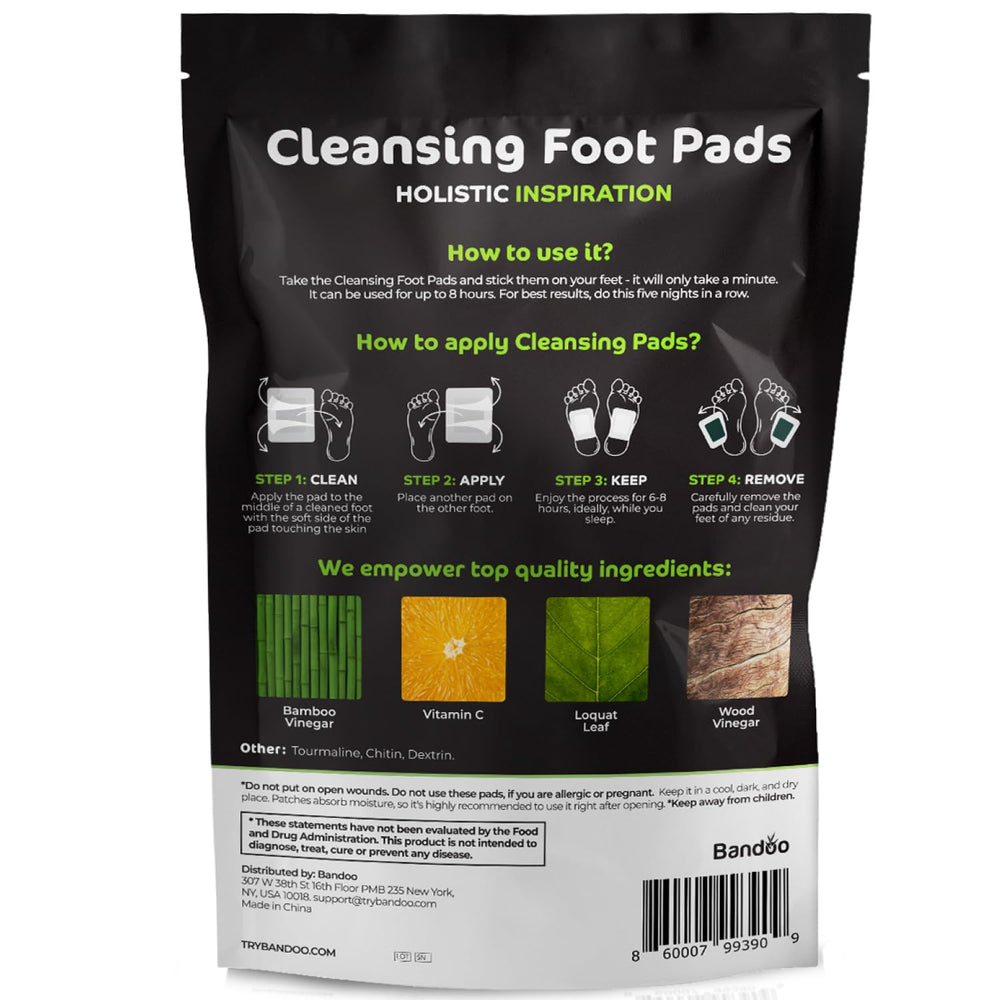 Bandoo Foot Pads 30-pack box demonstrates value and extended use.