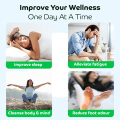 Bandoo Foot Pads night routine setup ready for overnight self-care benefits.