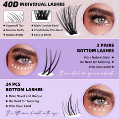 BandQaugen 40D D curl lashes offer lifted, wispy clusters for a soft look.