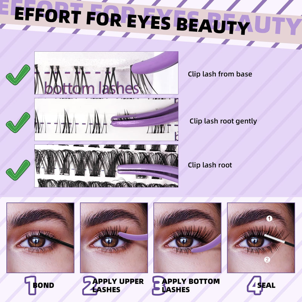 BandQaugen applicator brush guides precise placement of lash clusters.