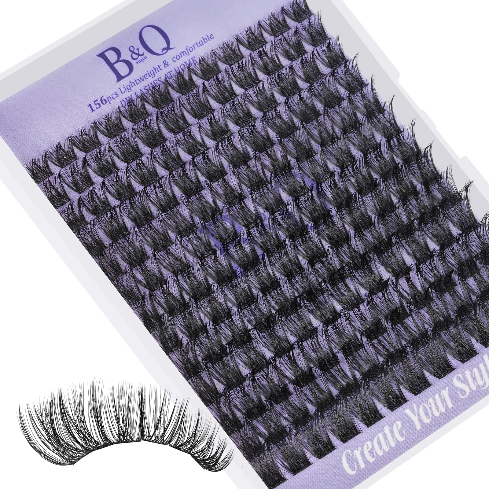 Bandqaugen lash clusters B05 D Curl tray—compact set for quick, natural-looking lash enhancement.