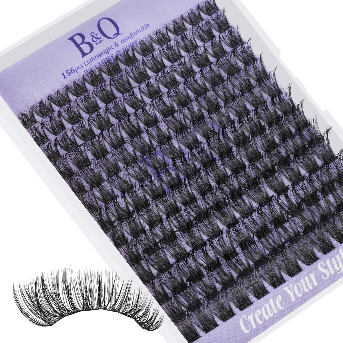 Bandqaugen lash clusters B05 D Curl tray—compact set for quick, natural-looking lash enhancement.
