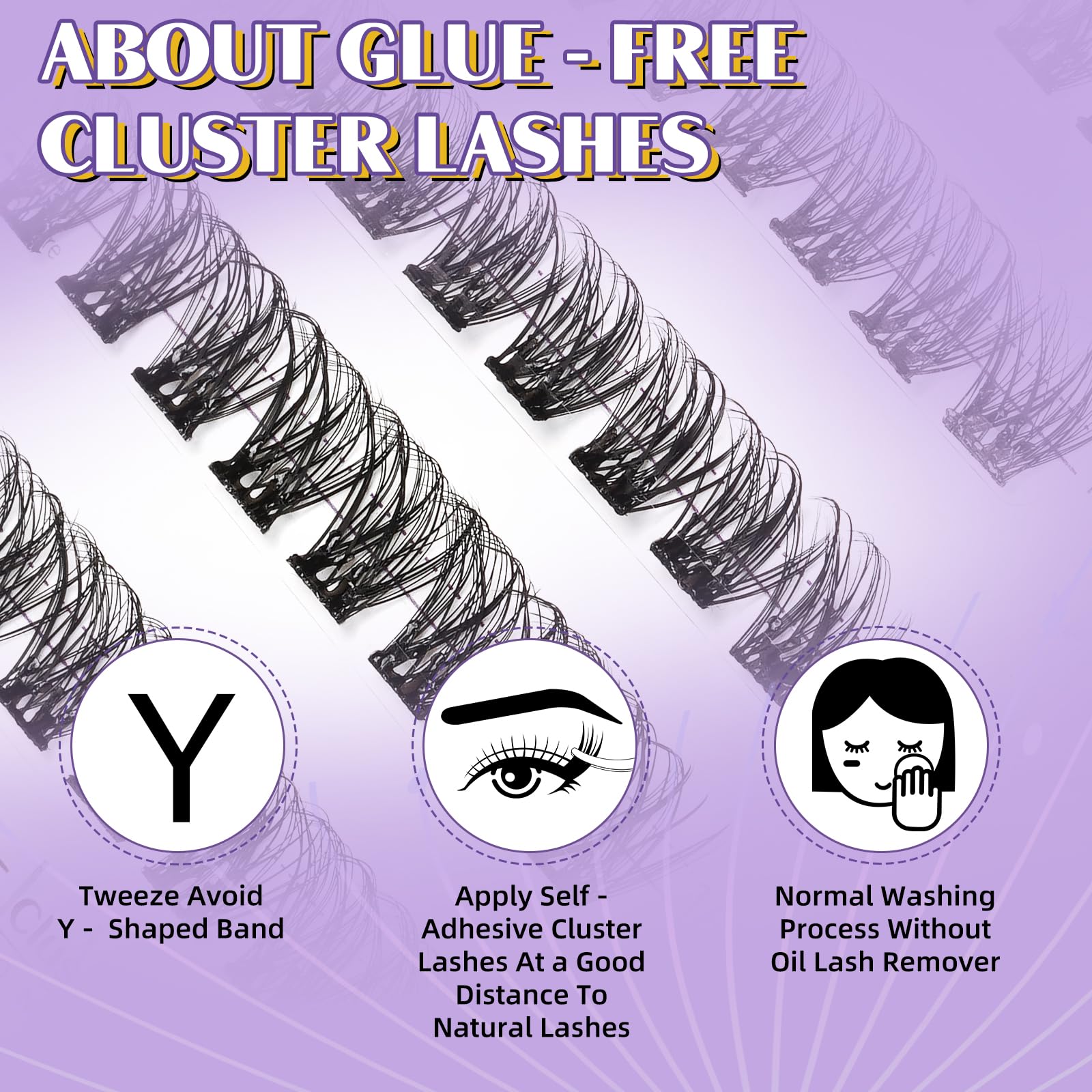 BandQaugen lash clusters box overview highlighting 96-piece set