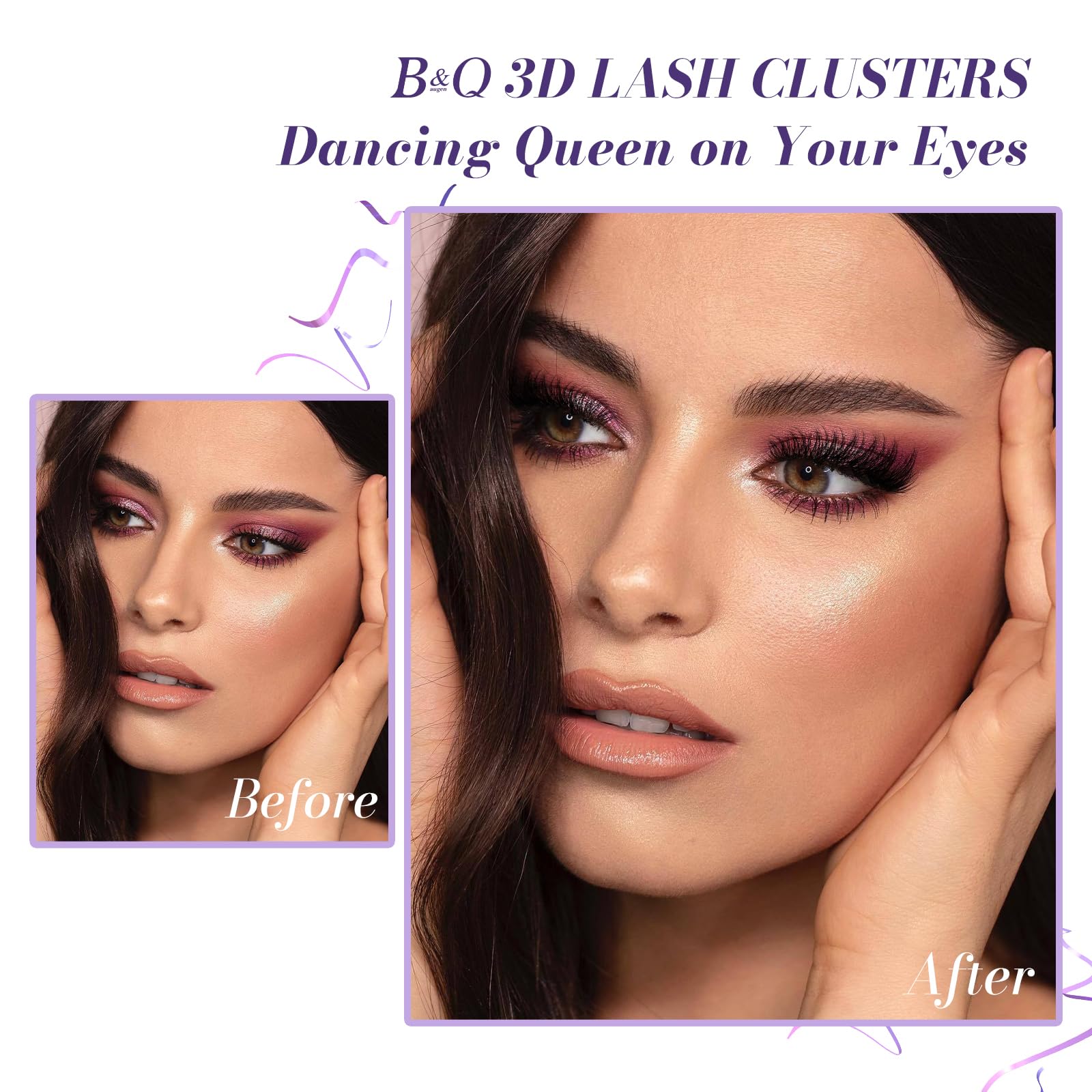 B&Qaugen lash clusters length-18mm offers dramatic wispier lashes for bold styles.
