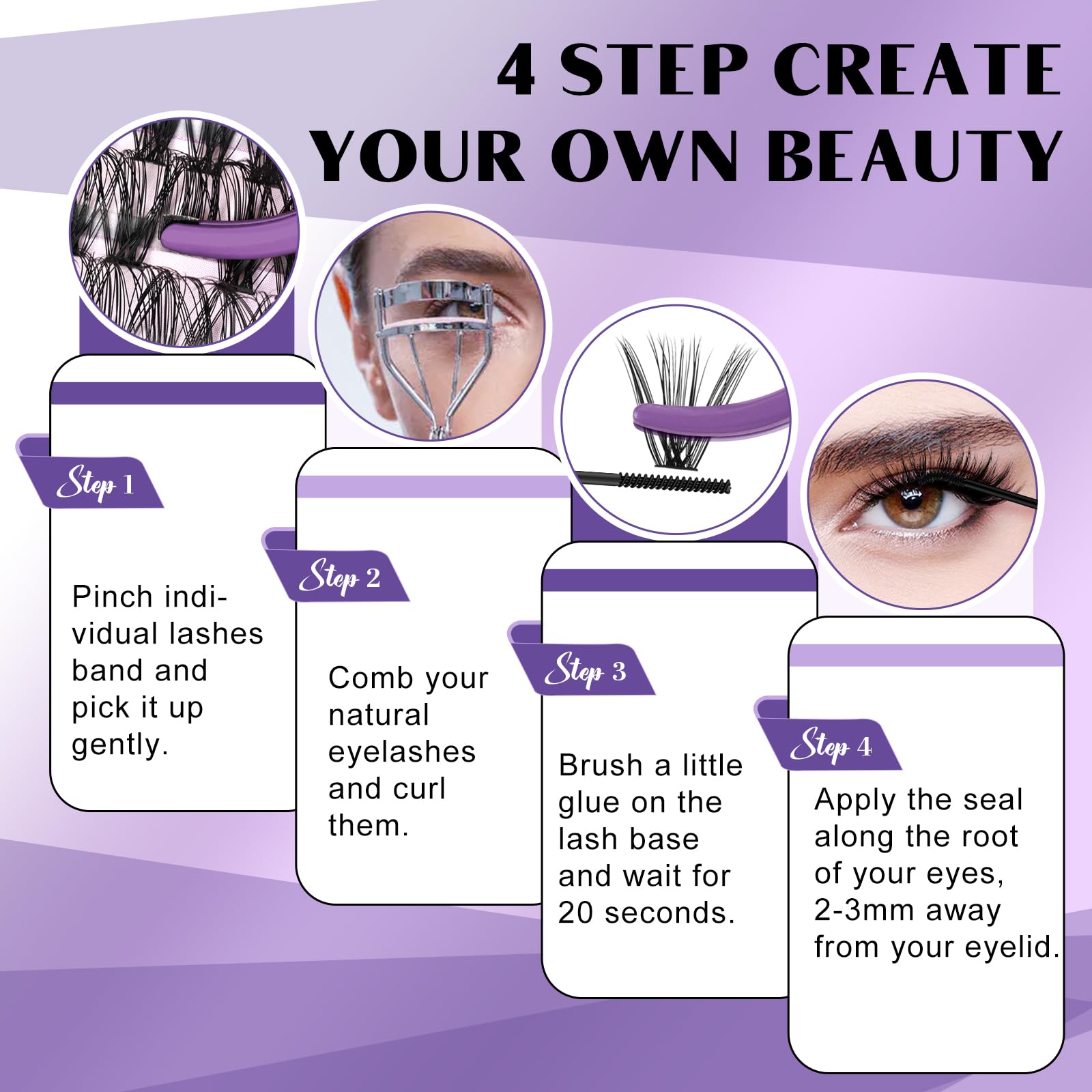 Bandqaugen natural to glam look lashes support versatile styling at home.