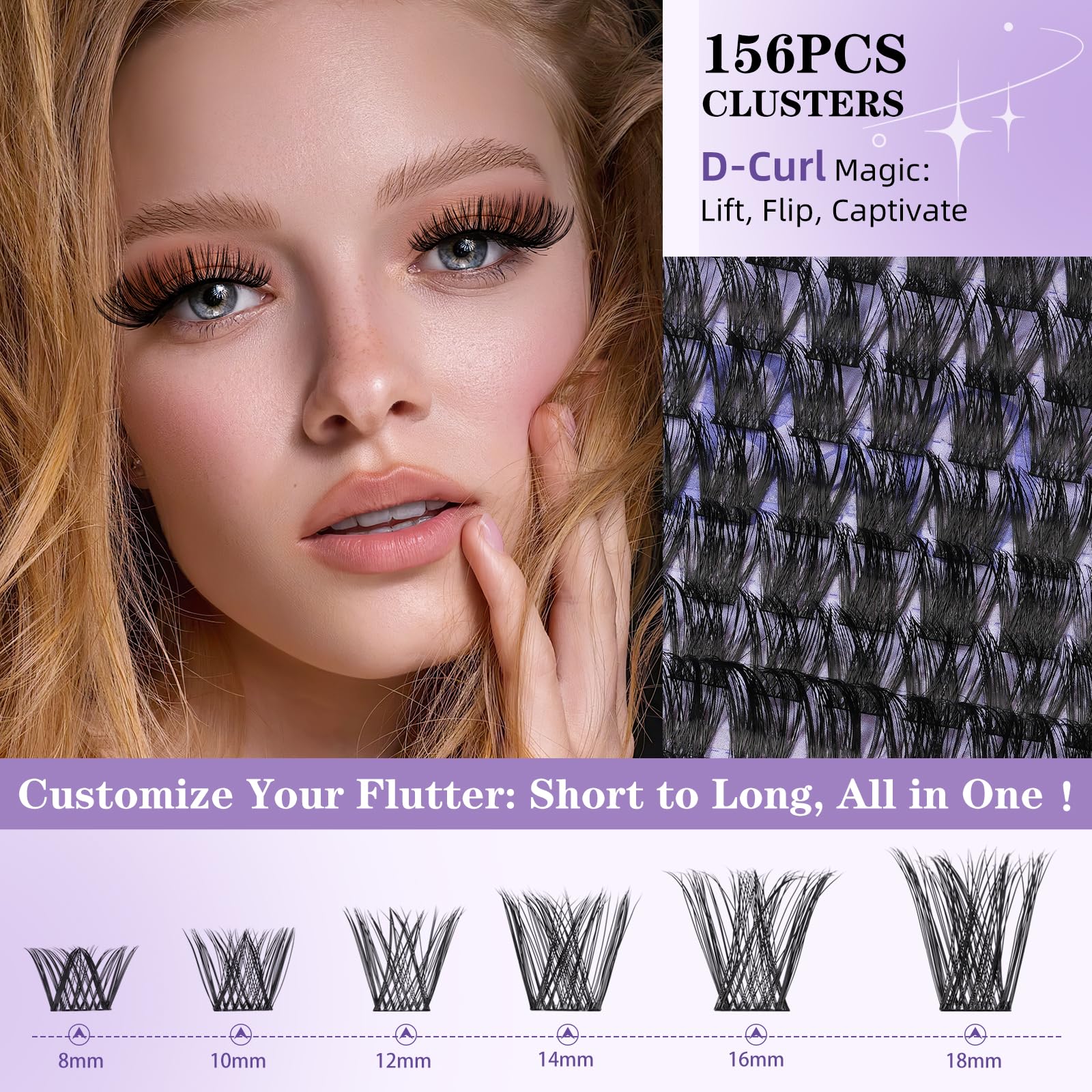 Bandqaugen vegan knot-free lashes—realistic look with durable, reusable clusters.