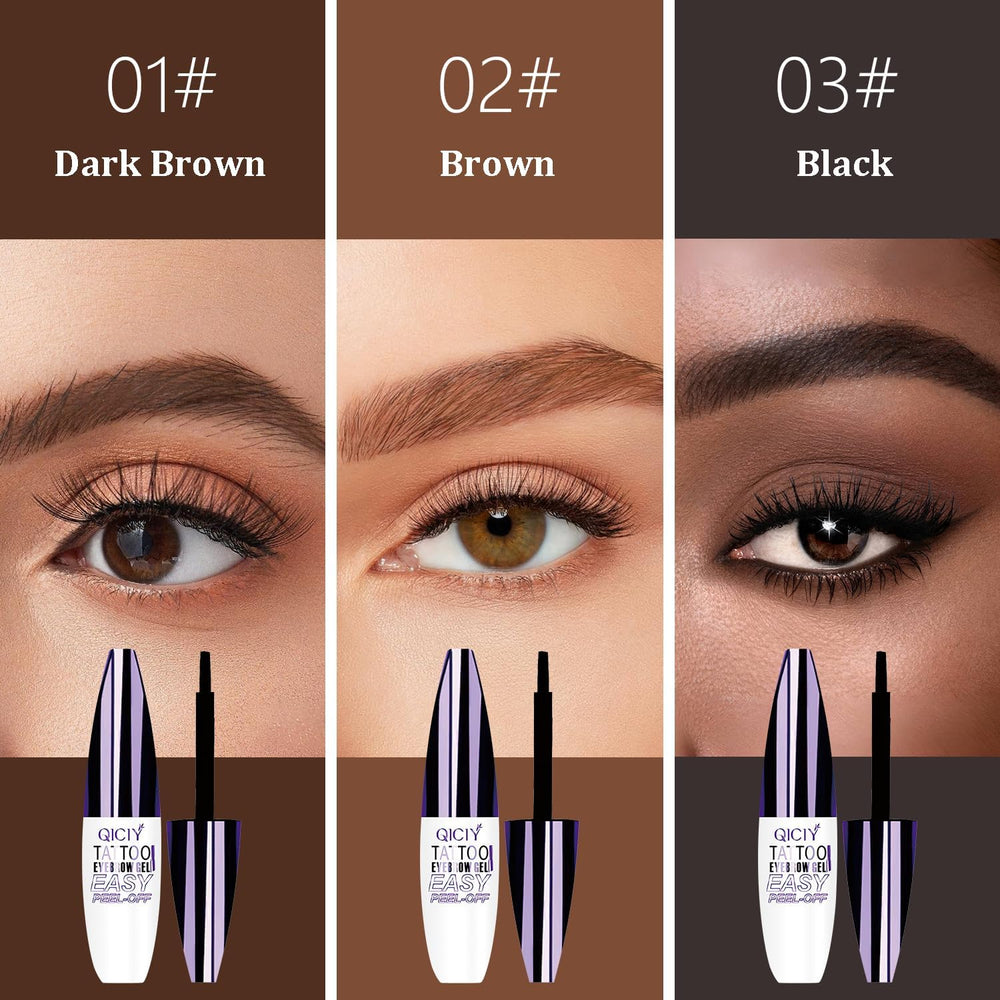 Bangfeng Easy Peel-Off Eyebrow Gel angled brush enables precise brow shaping and definition.