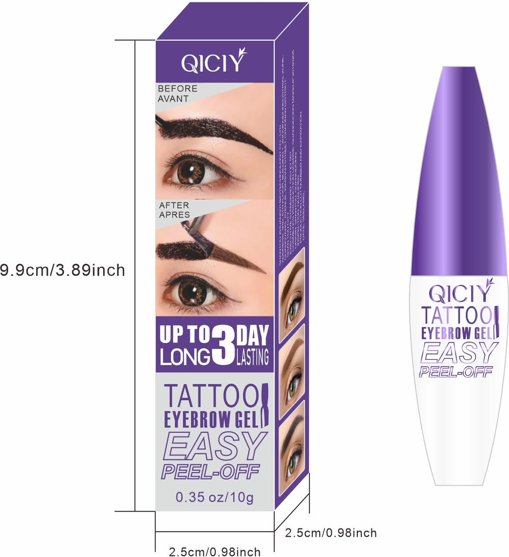 Bangfeng Easy Peel-Off Eyebrow Gel finish shows natural brown shade matching diverse hair colors.