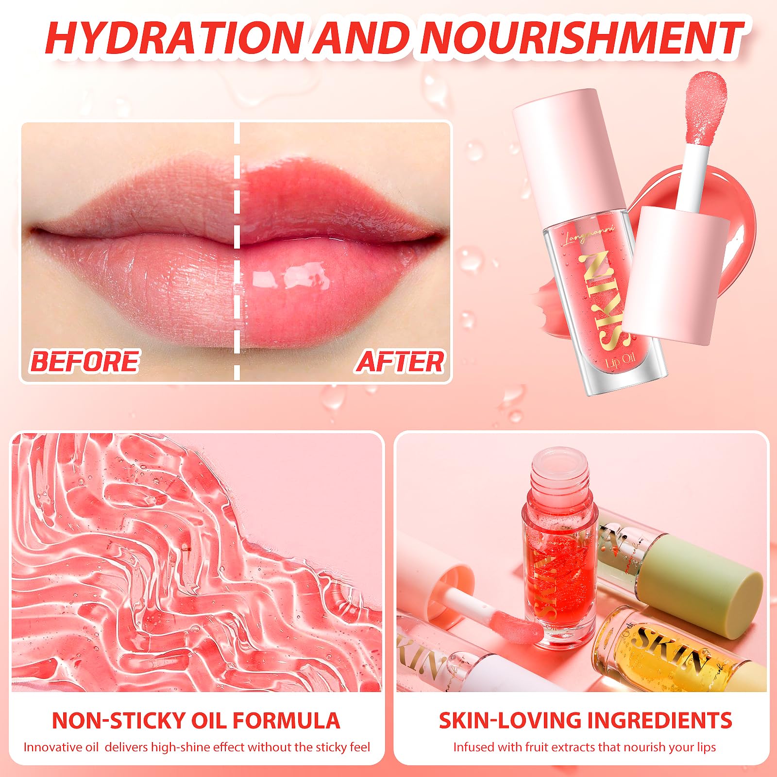 BangFENG natural ingredients nourish lips with argan, jojoba, and shea