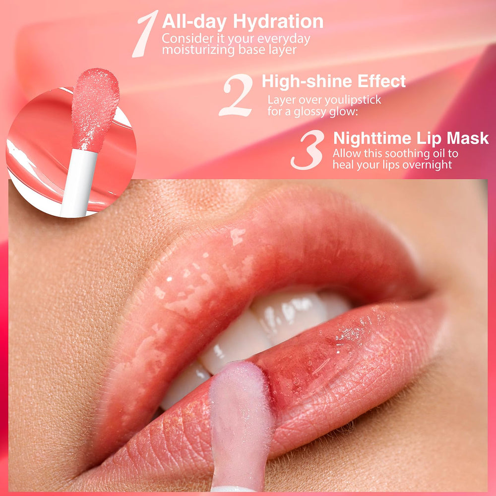 BangFENG Strawberry lip oil in application mode for daily wear