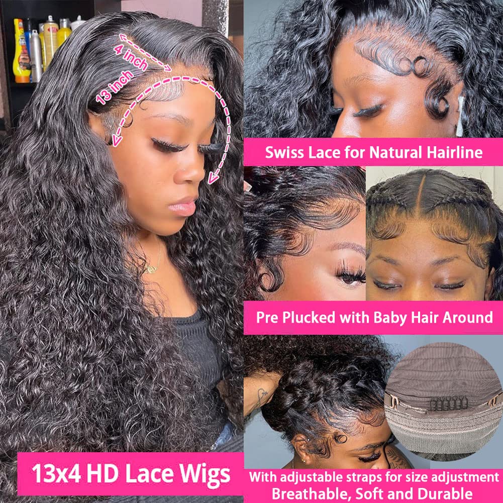 Bangjazz 180-density deep-wave human-hair wig adds natural fullness.