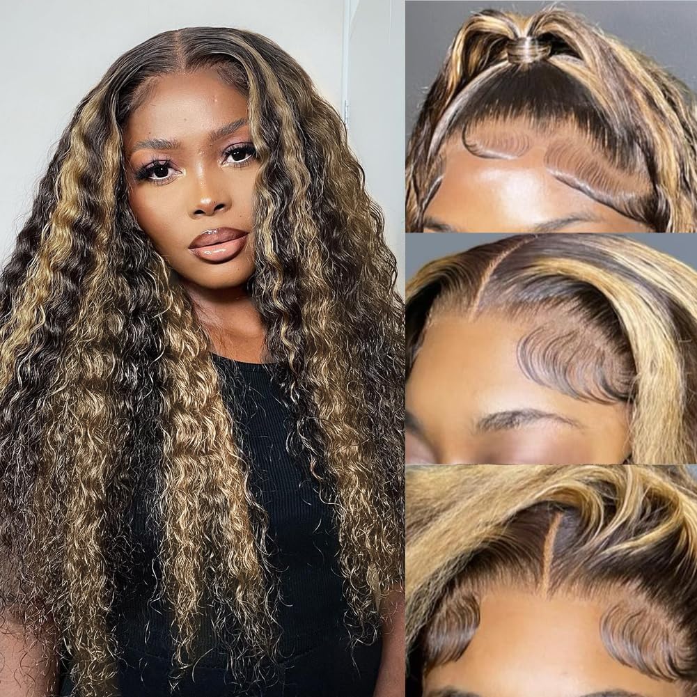 Bangjazz 26-inch deep-wave lace-front wig with Fb/27 ombre for natural volume.