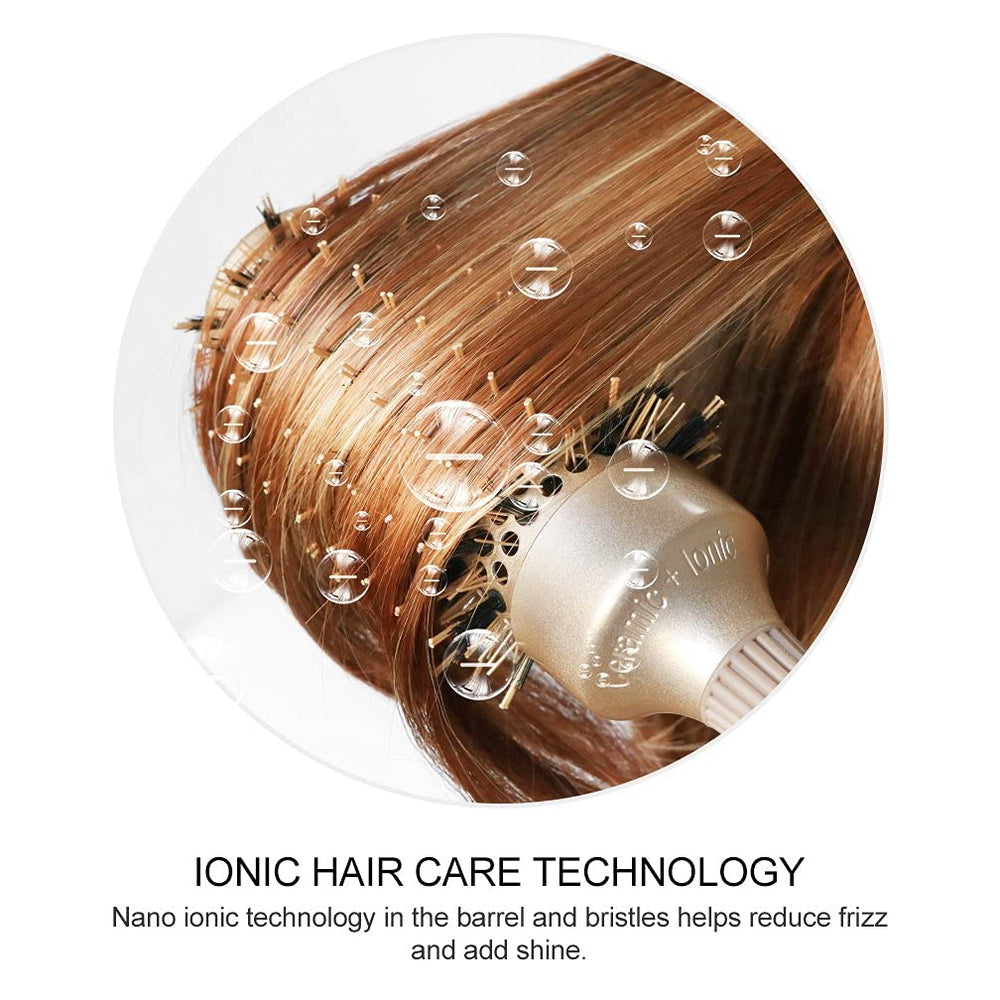 BANGMENG round-barrel brush supports straightening, curling, and versatile styling.