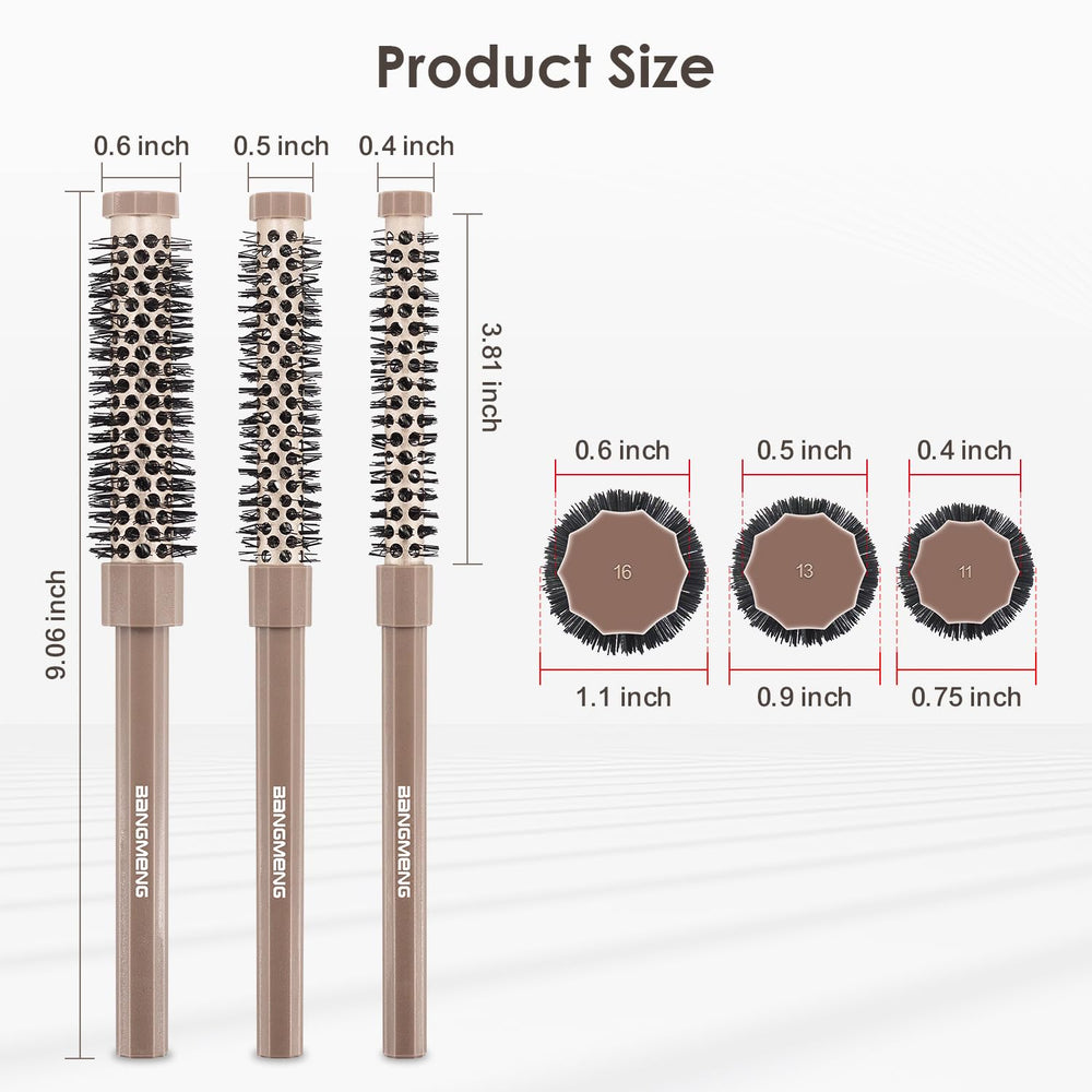Bangmeng 0.4-inch round brush close-up ideal for short hair bangs