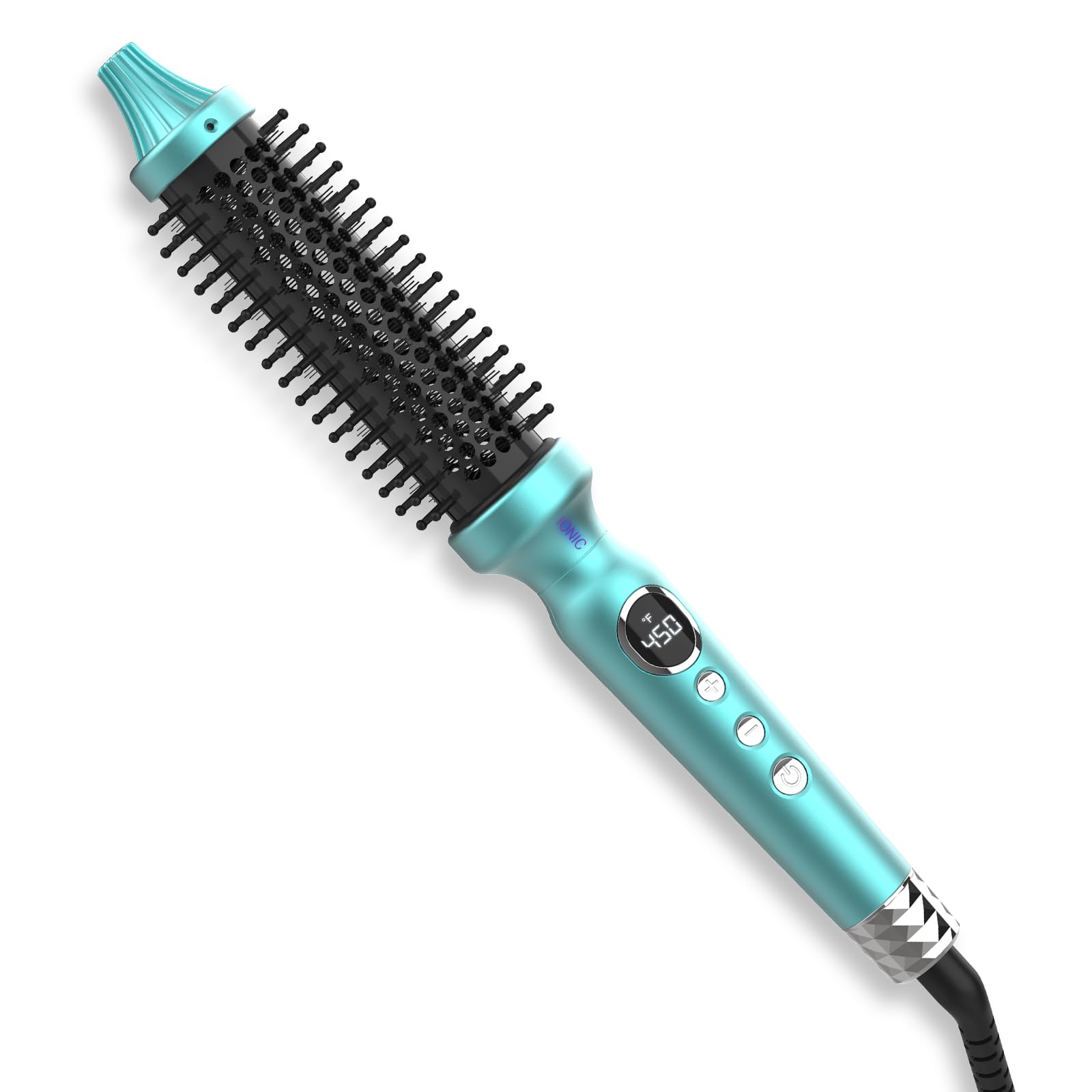 Bangmeng thermal brush handle close-up showing ergonomic grip for easy styling.