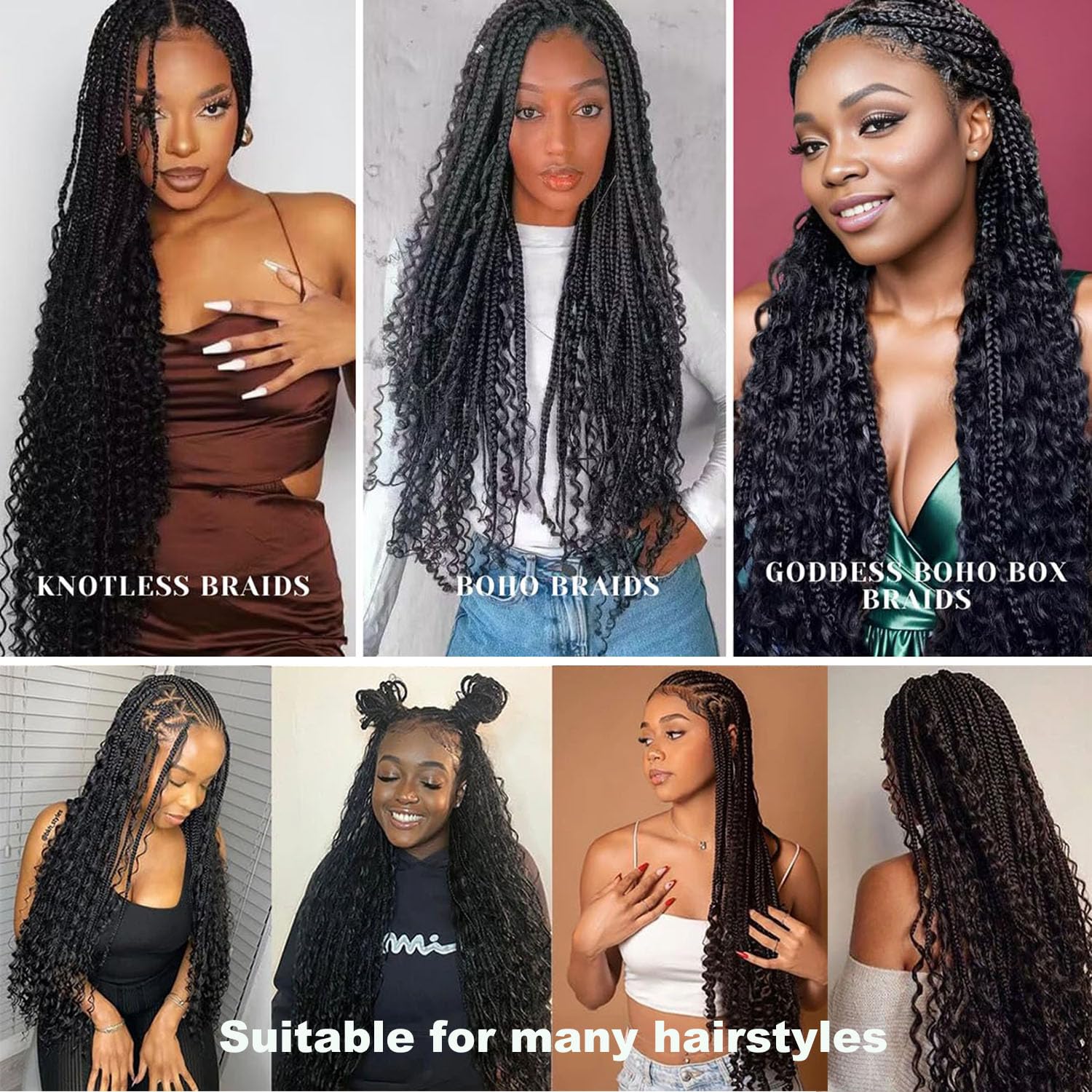 Bangxunk 16-inch curly braiding hair for balanced mid-length looks.