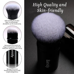 Banidy aluminum-tube retractable brush offers durable, portable performance for on-the-go makeup