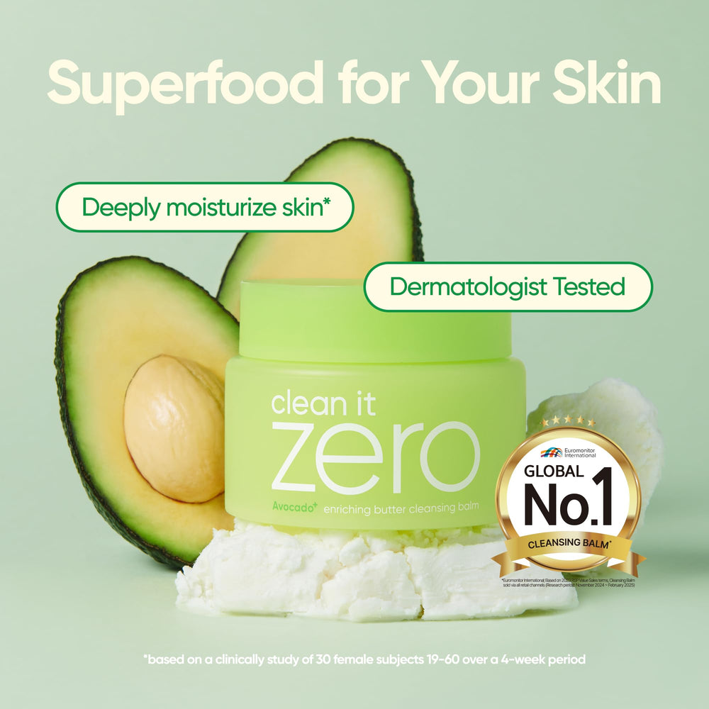 BANILA CO Avocado-Oil-Shea-Butter ingredients jar highlights nourishing hydration
