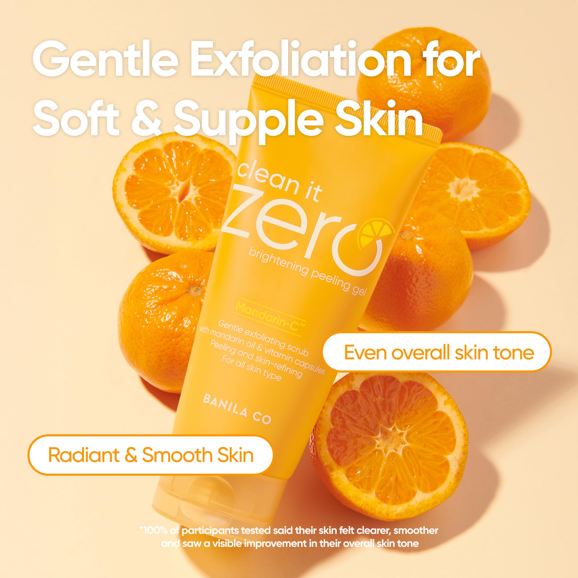 Banila Co peeling gel texture close-up showing gentle exfoliation action.
