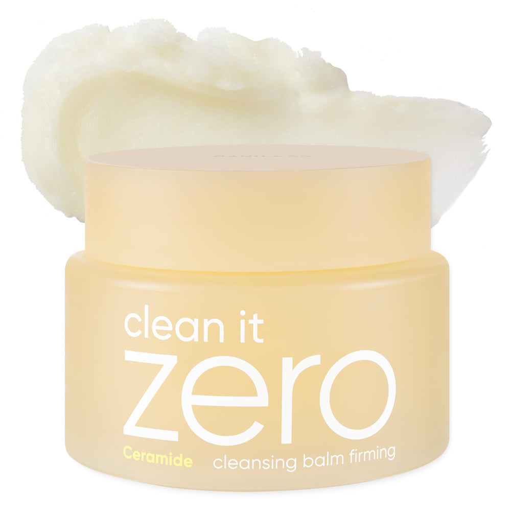 BANILA CO Clean it Zero Firming Cleansing Balm jar closeup showing luxurious texture for makeup removal