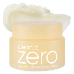 BANILA CO Clean it Zero Firming Cleansing Balm jar closeup showing luxurious texture for makeup removal