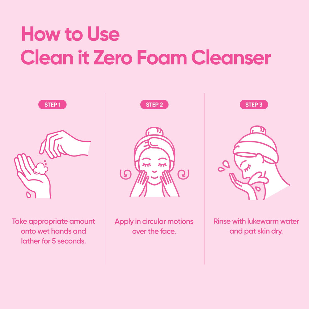 BANILA CO Clean It Zero Foam Cleanser used in daily morning and evening routine.