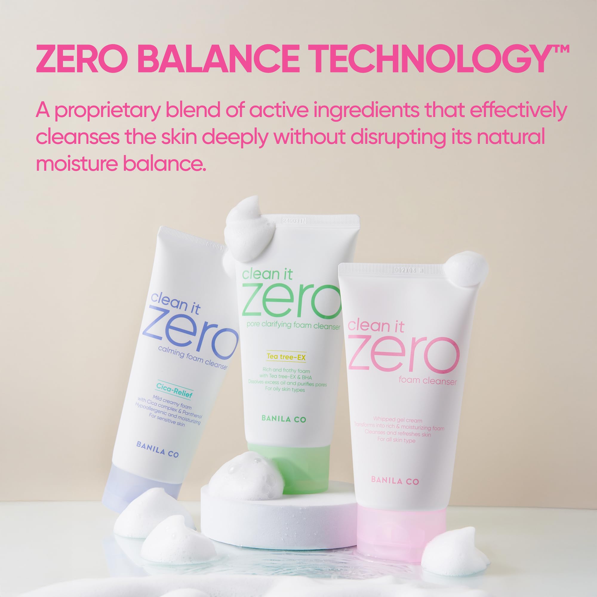 BANILA CO Clean It Zero Foam Cleanser ingredients highlight acerola and rooibos for balanced moisture.