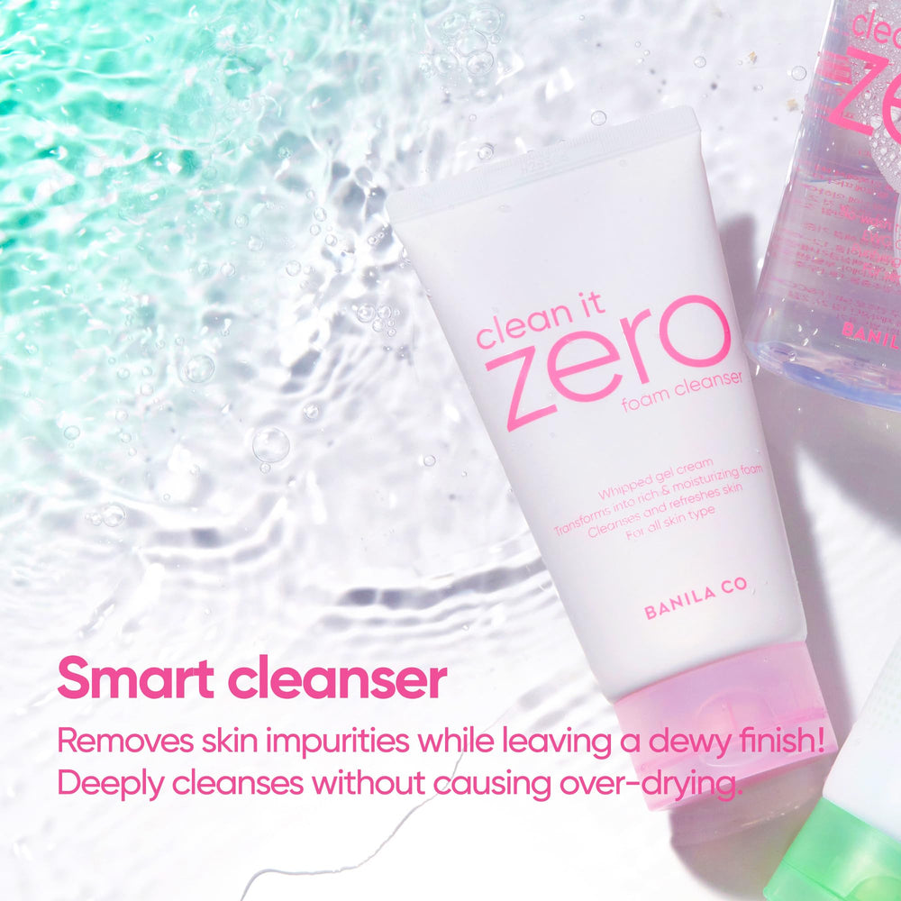 BANILA CO Clean It Zero Foam Cleanser leaves a light moisturizing finish after rinse.