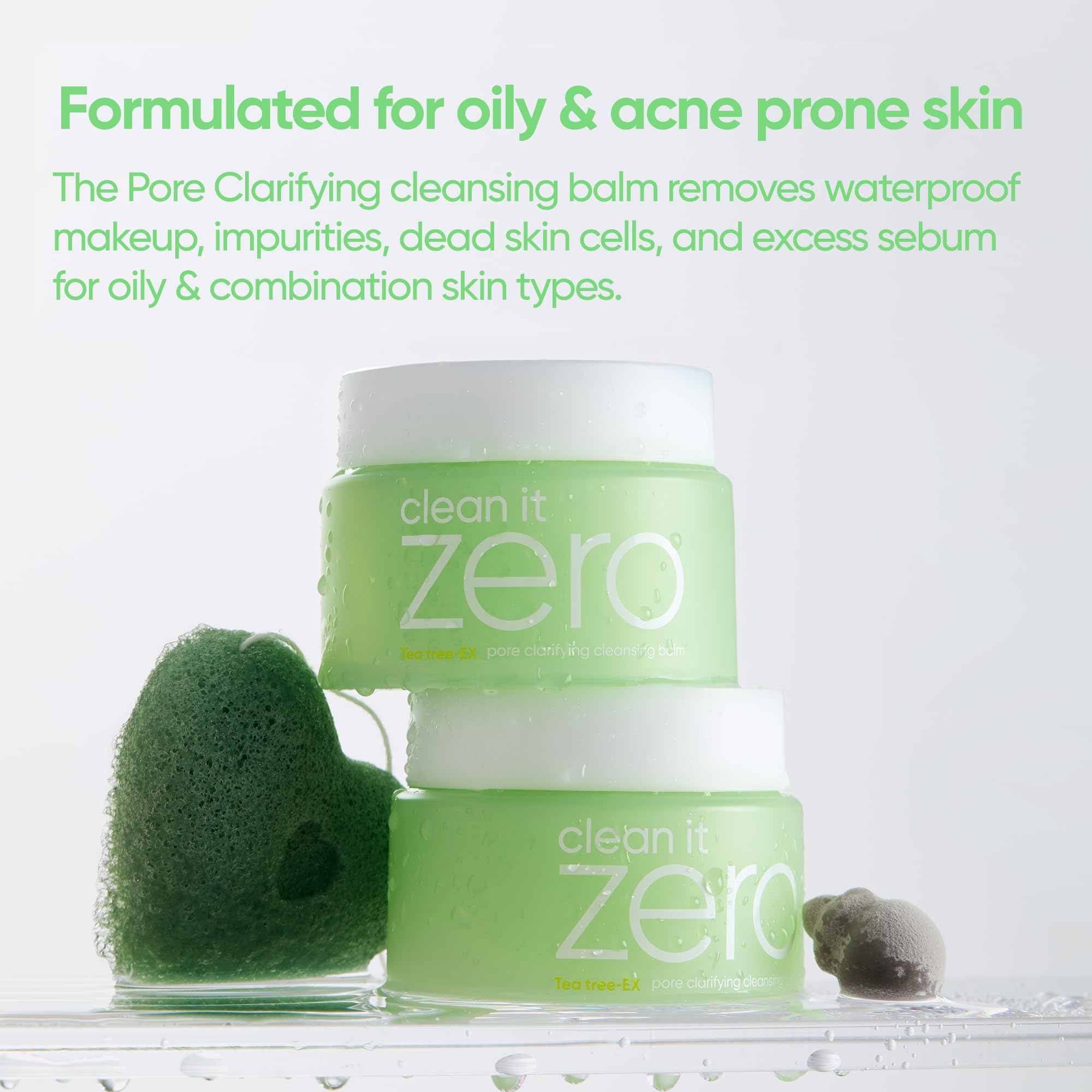 BANILA CO Clean It Zero sherbet texture on skin during cleansing ritual.