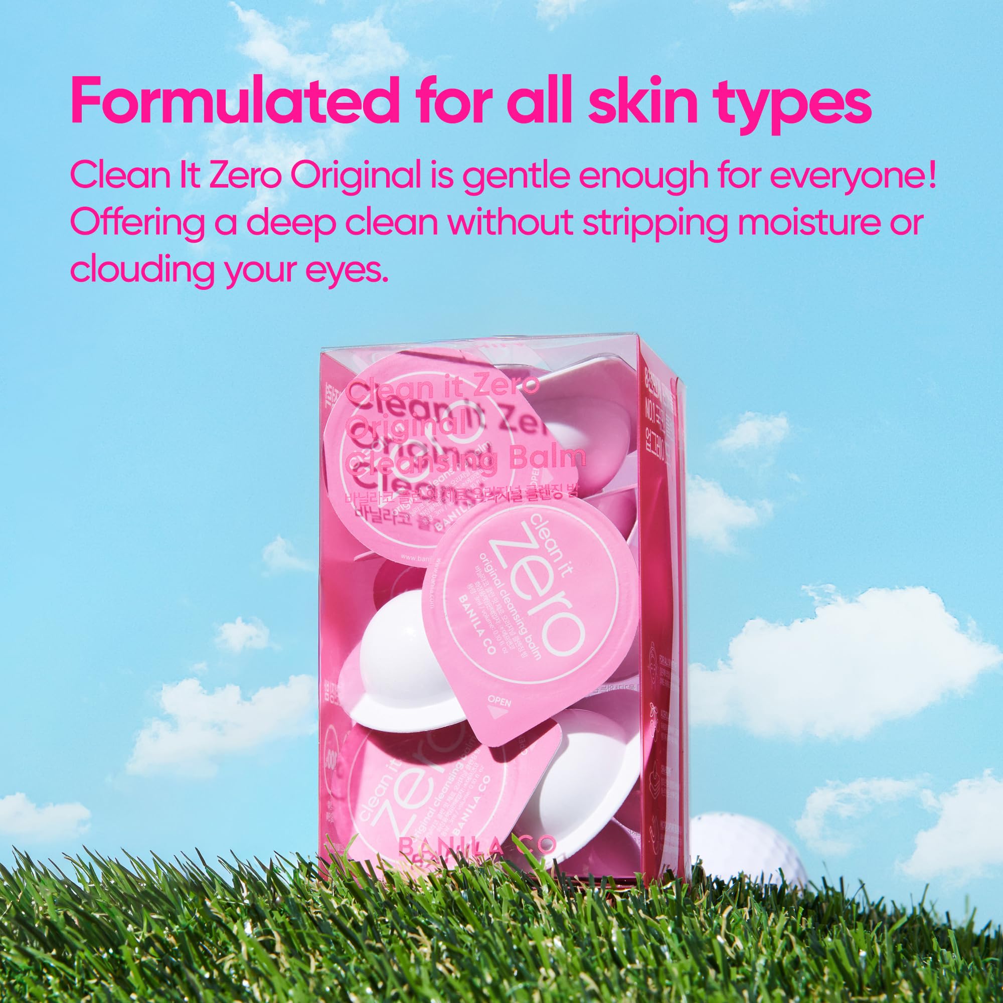 BANILA CO Clean It Zero sherbet-to-oil texture demonstrates cleansing of waterproof makeup.