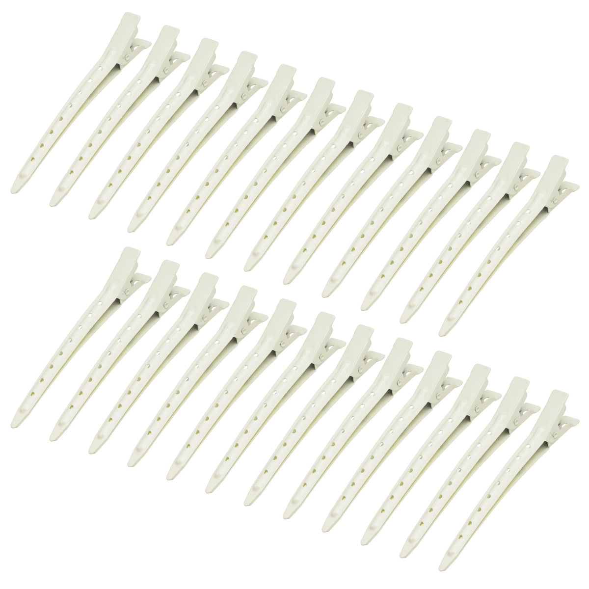 Bantoye 24-pack white duck bill clips pack-shot for easy hair sectioning.