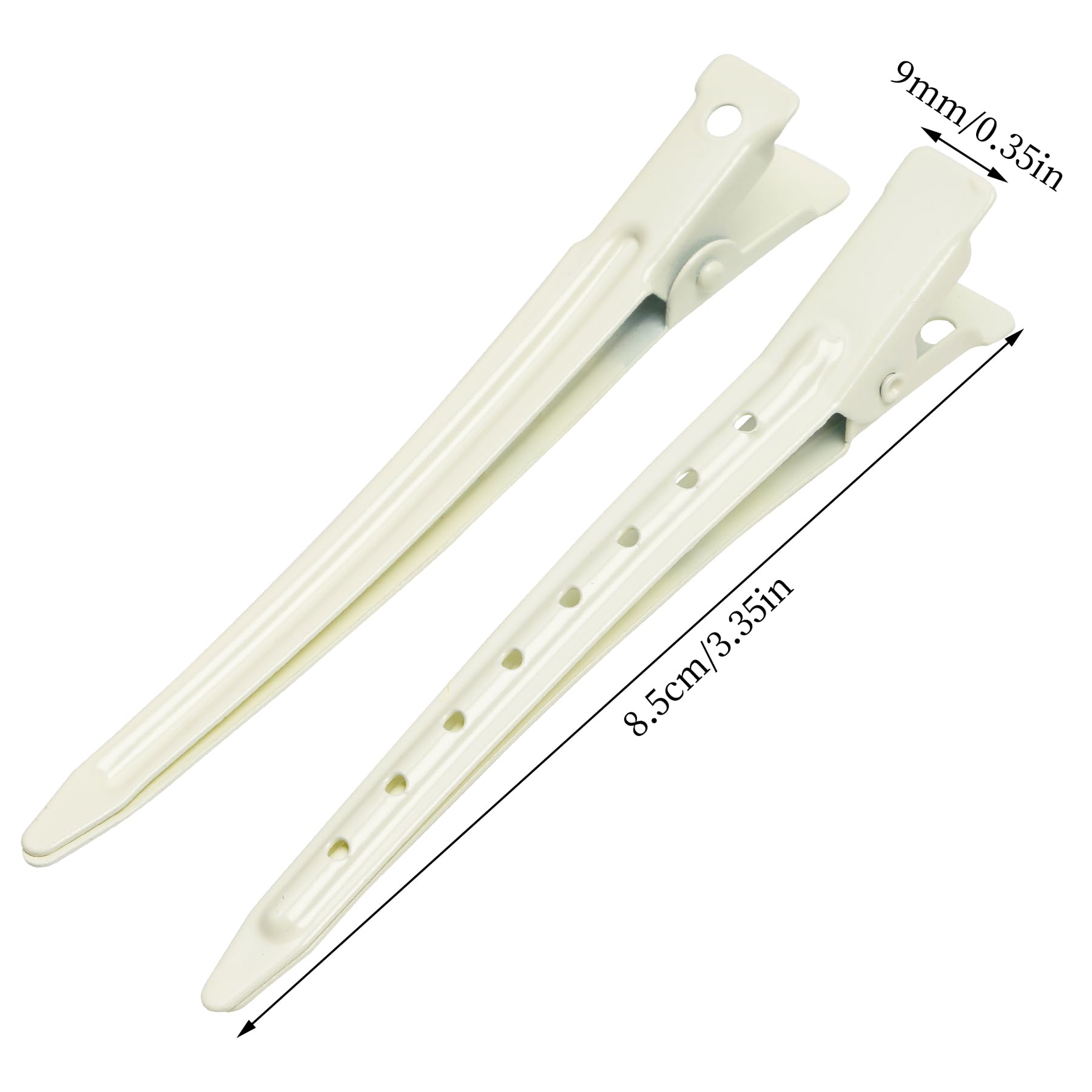 Bantoye white duck bill clip close-up shows rustproof metal and smooth grip.