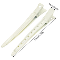Bantoye white duck bill clip close-up shows rustproof metal and smooth grip.