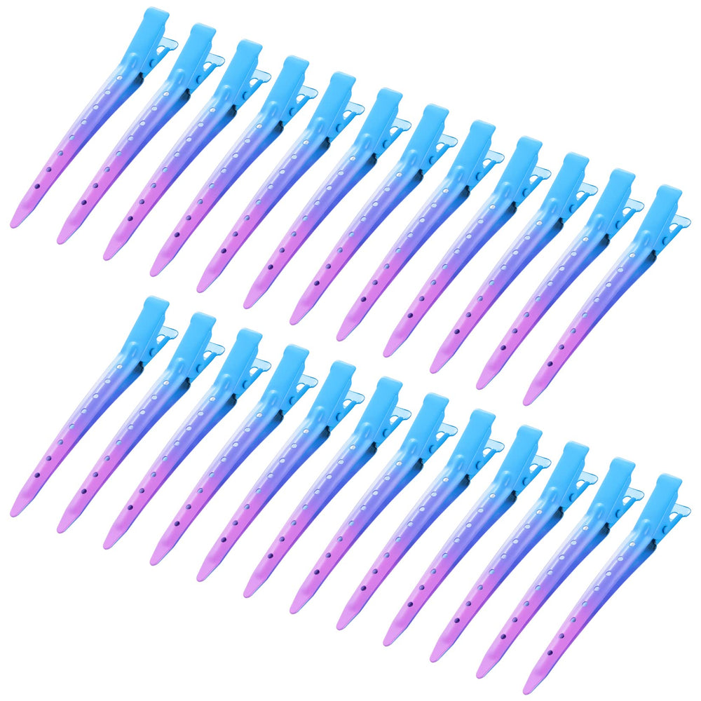 Bantoye gradient blue duck bill clip closeup showing a sturdy rustproof metal design for secure styling.