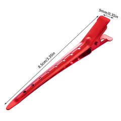 Bantoye duck bill clip red hair-sectioning in action for precise styling.