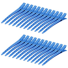 Bantoye duck-bill clip dark blue closeup, rustproof metal for durable hair styling.