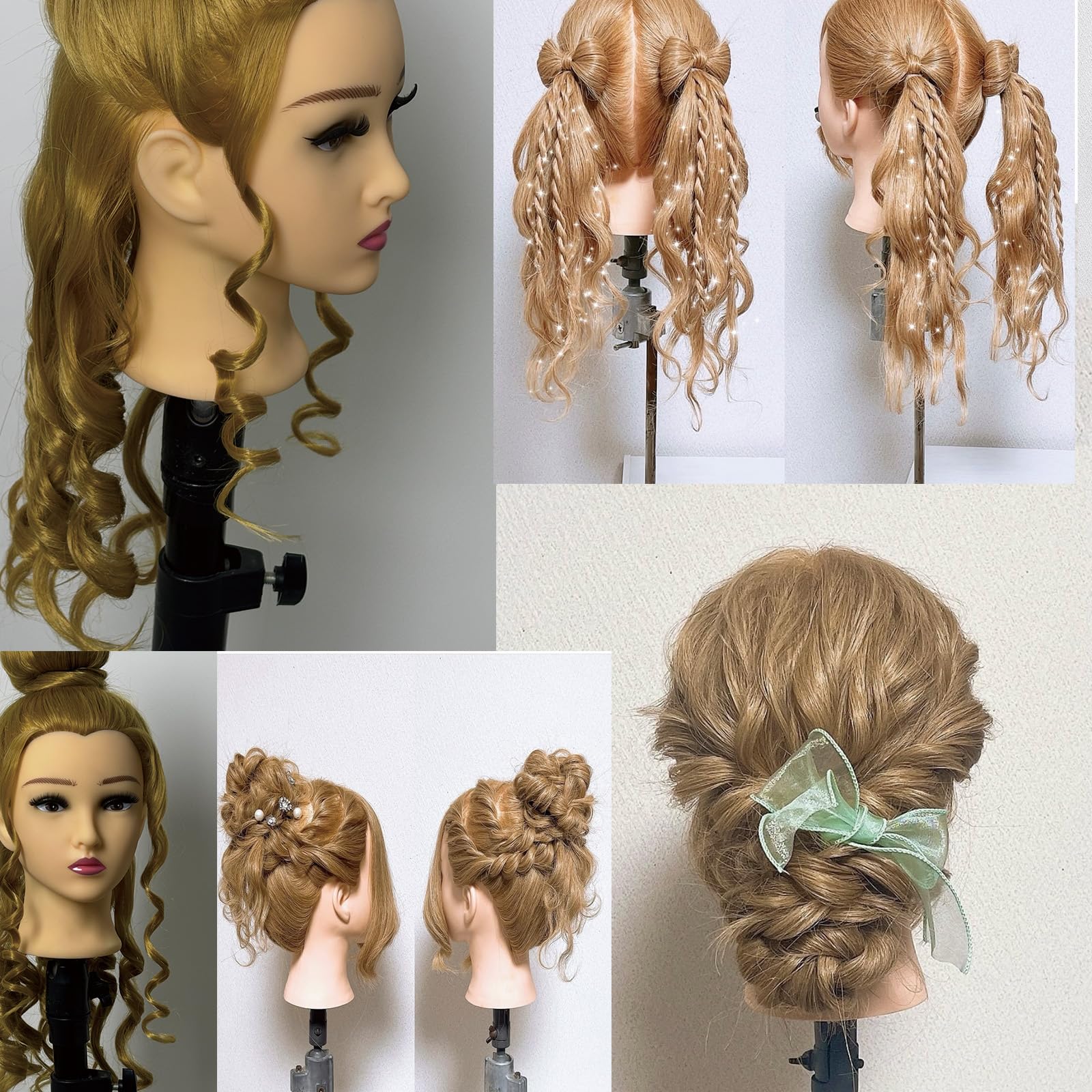 BaodanHair mannequin head with clamp stand for stable hands-free sessions