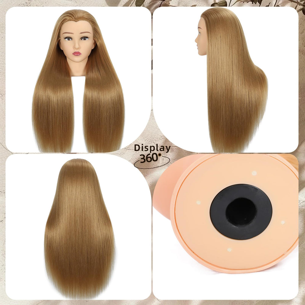 BaodanHair blonde head for curling and heat-styling practice under guidance