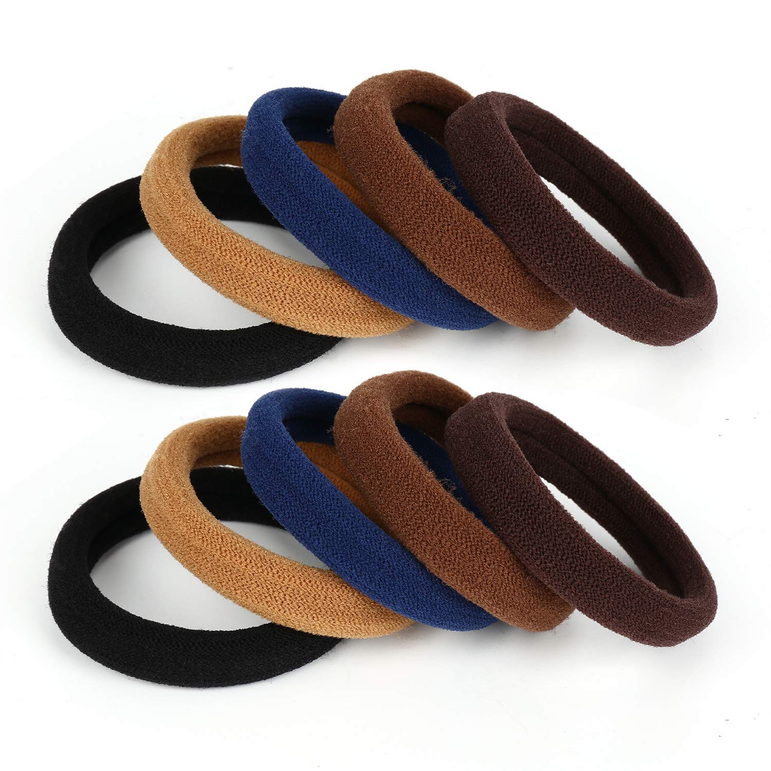 BAOLI large cotton seamless hair ties pack demonstrates secure hold for thick hair.