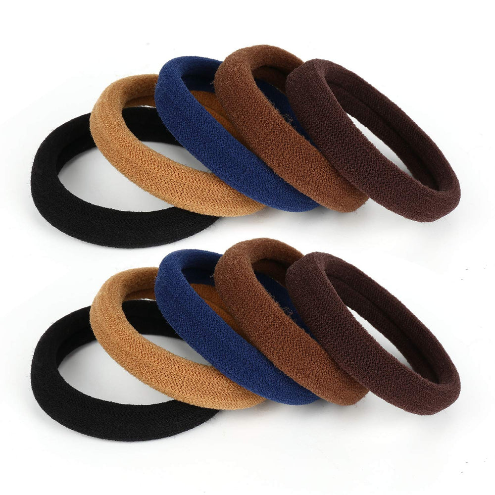 BAOLI large cotton seamless hair ties pack demonstrates secure hold for thick hair.